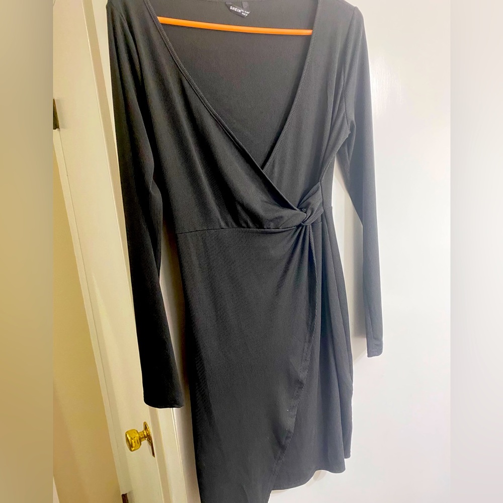 Black wrap dress